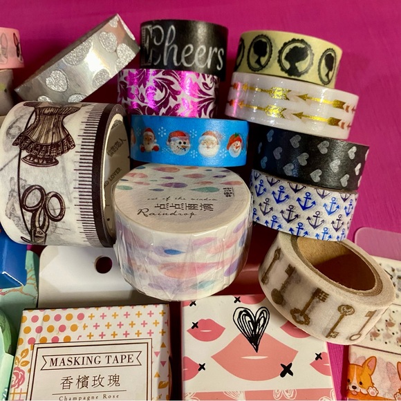 Washi Tape Lot, Set Of 31 Different Washi Tape Rolls, Scrapbooking Crafting Tape - Picture 4 of 10